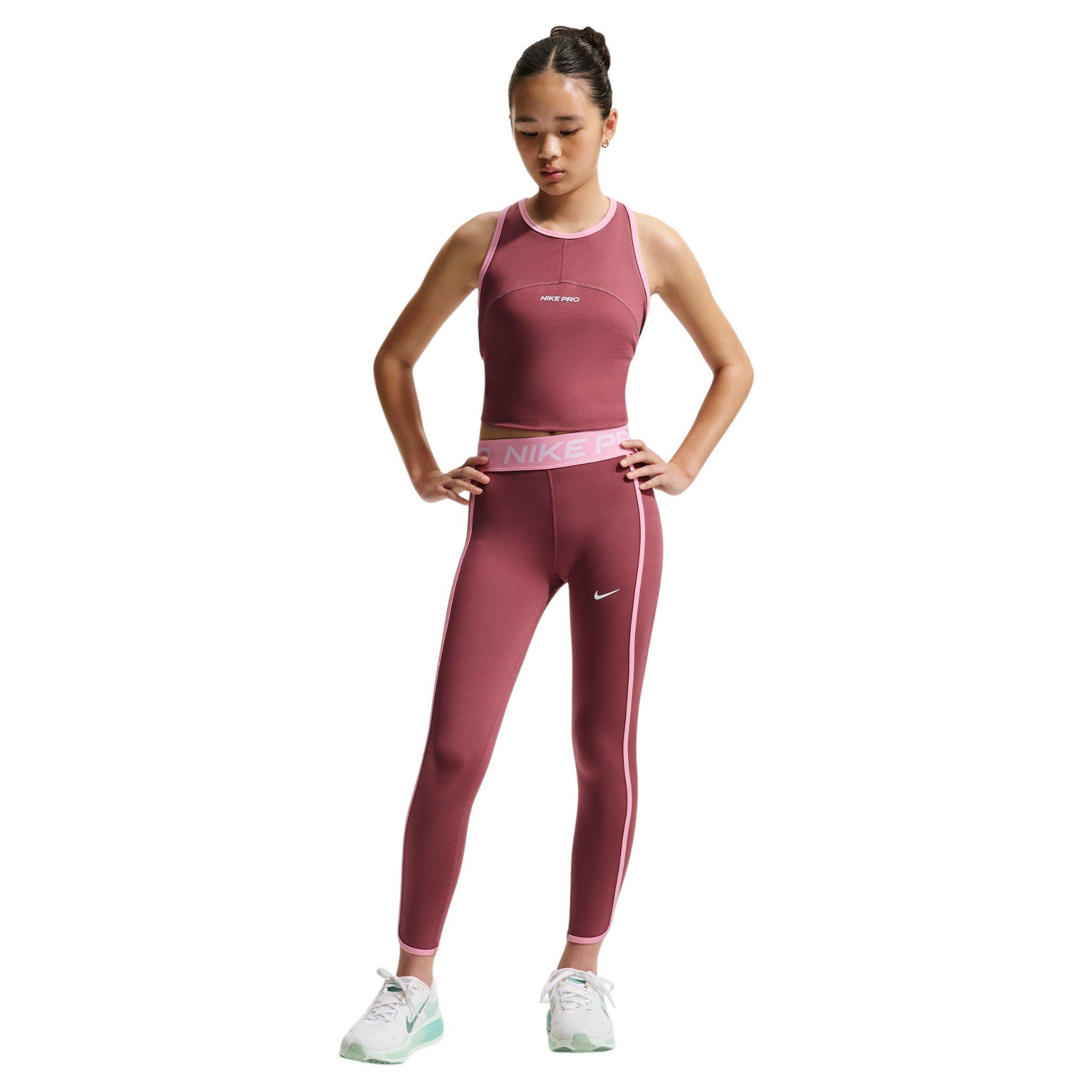 Nike Big Girls' Pro Full-Length Leggings - Pink Smoke/Pink - PINK SMOKE/PINK
